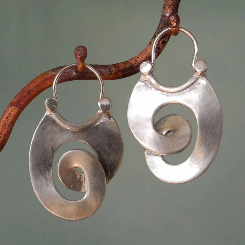 Vintage Asymmetric Silver Earrings