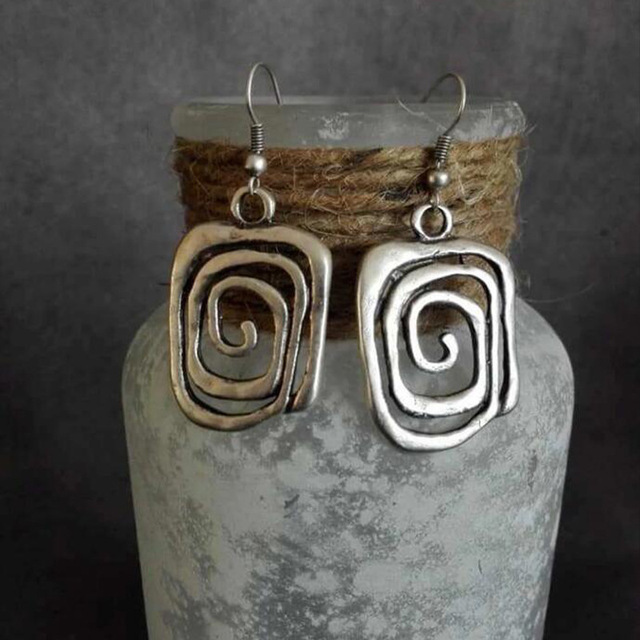 Vintage Spiral Earrings in Silver